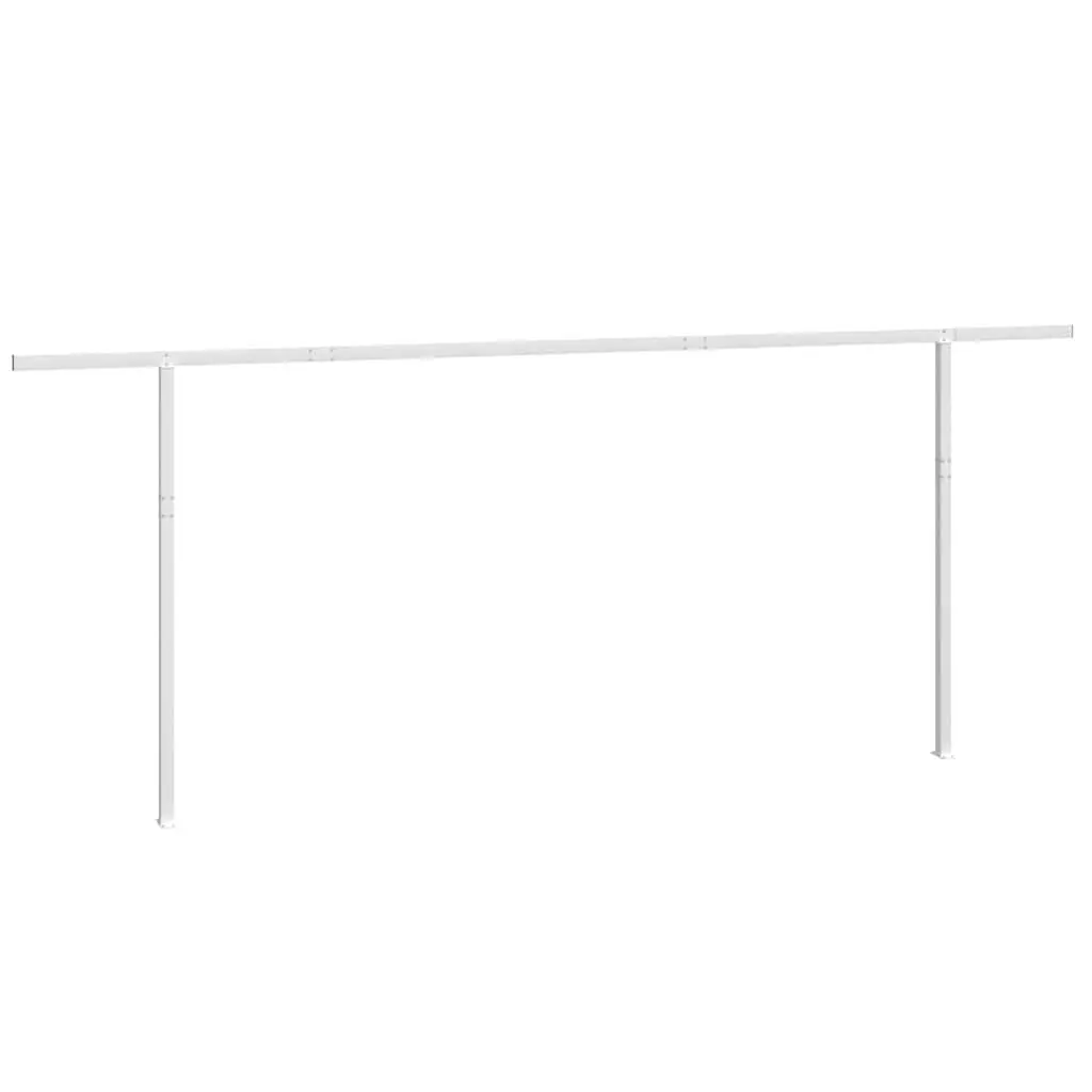 Awning Post Set Double Posts Outdoor Terrace Balcony Garden 600x245 cm White