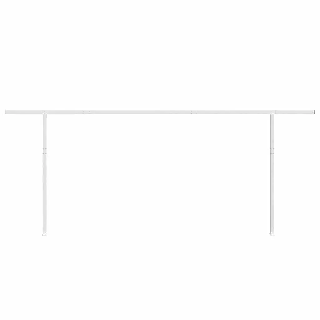 Awning Post Set Double Posts Outdoor Terrace Balcony Garden 600x245 cm White