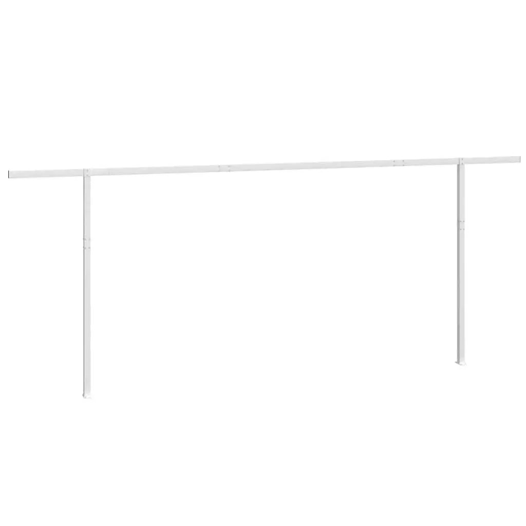 Awning Post Set Double Posts Outdoor Terrace Balcony Garden 600x245 cm White
