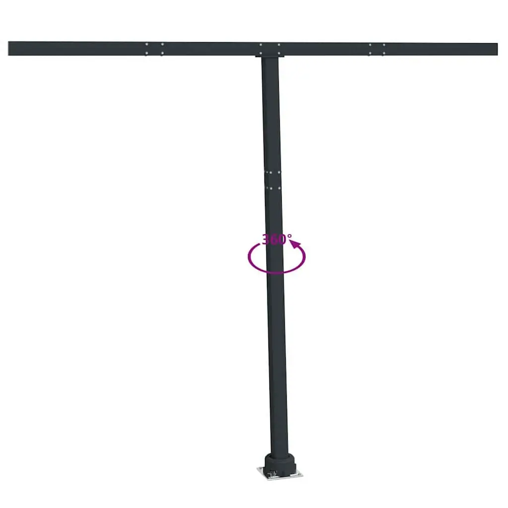 Awning Post Set Outdoor Shade Support 300x245 cm Anthracite