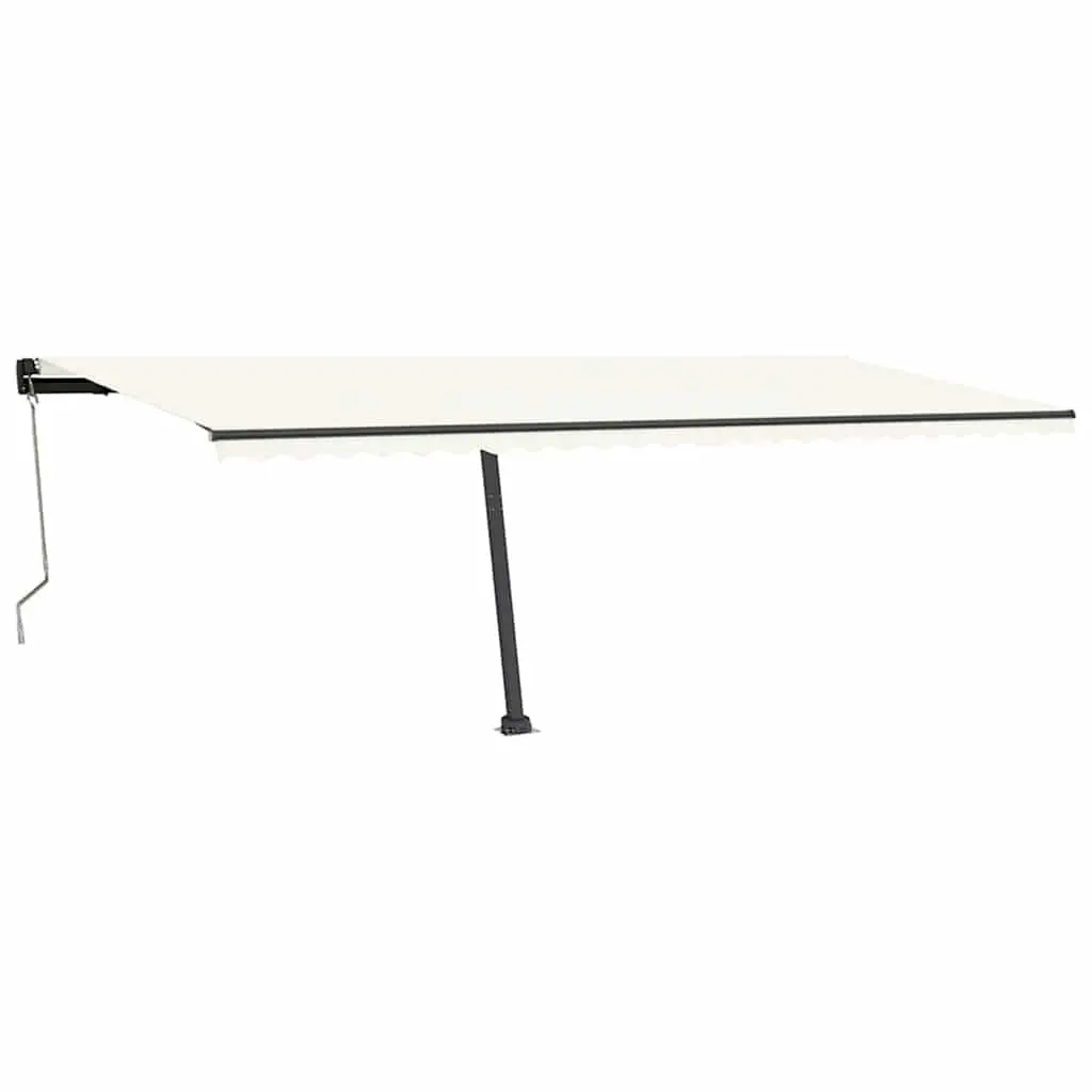 Awning Post Set Outdoor Shade Support 600x245 cm Anthracite