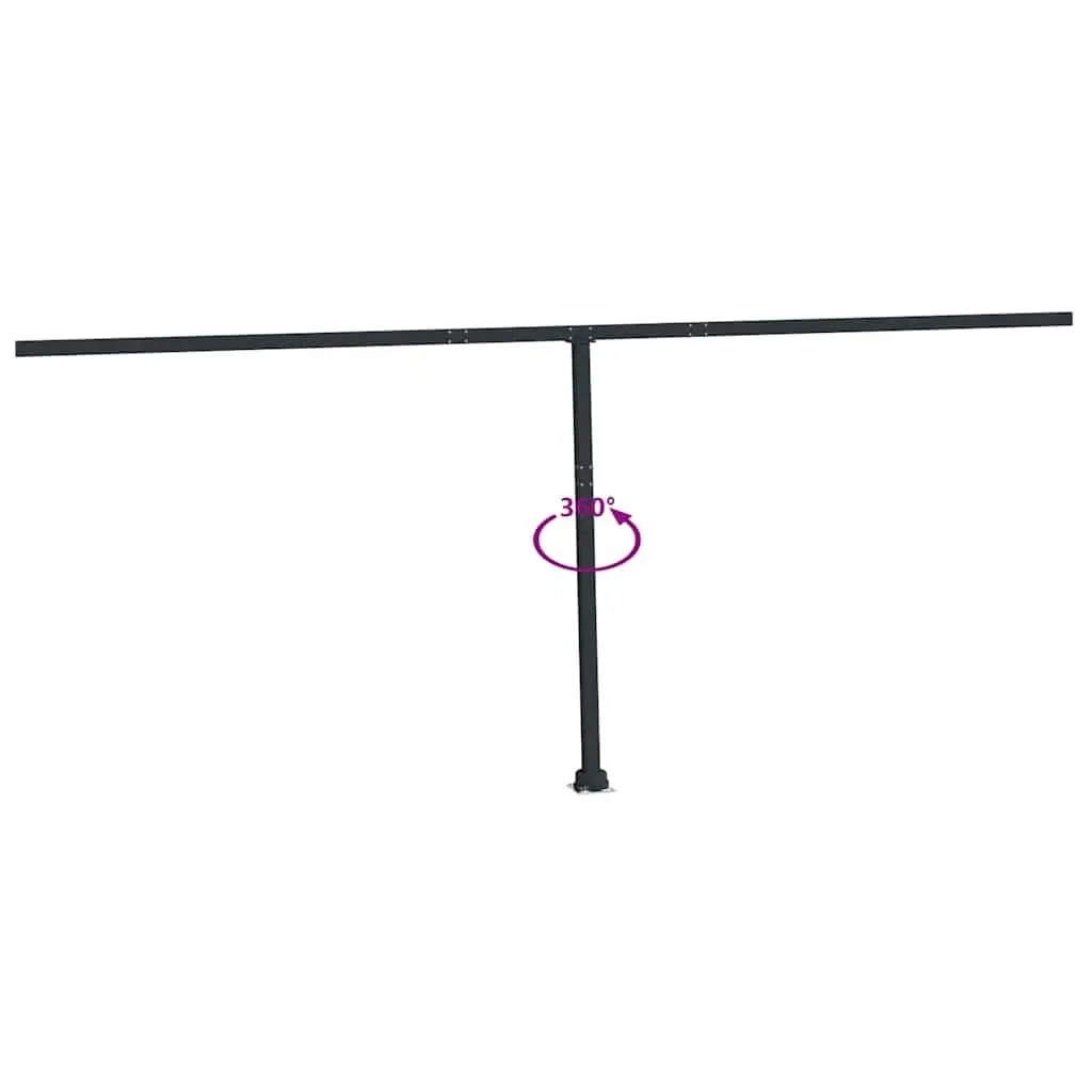 Awning Post Set Outdoor Shade Support 600x245 cm Anthracite