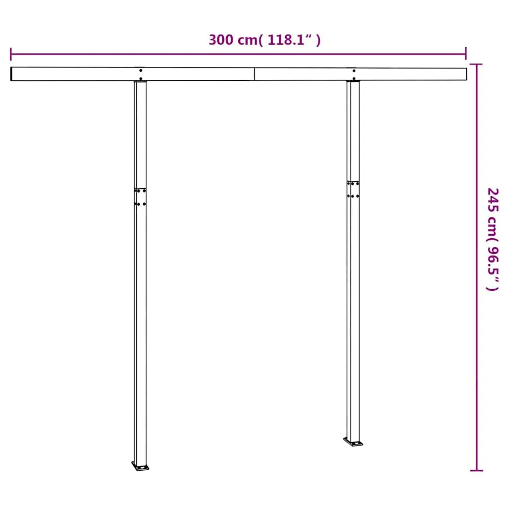 Awning Post Set Outdoor Shade 300x245 cm Anthracite