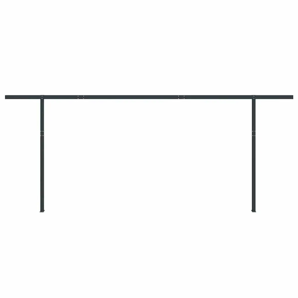 Awning Post Set Double Posts Outdoor Shade Support 600x245cm Anthracite