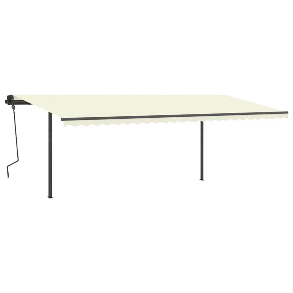Awning Post Set Double Posts Outdoor Shade Support 600x245cm Anthracite