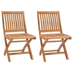 Value Folding Garden Chairs - 2-Piece Wooden Set