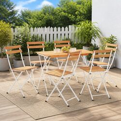 Practical Folding Bistro Chair Set of 6 for Outdoor Use