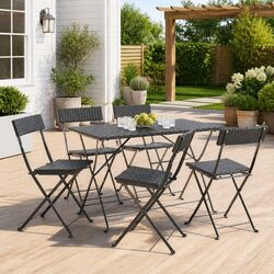 Reliable 6-Piece Set of Folding Bistro Chairs for Outdoors