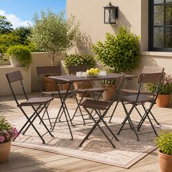 Practical Set of 6 Folding Bistro Chairs for Your Garden