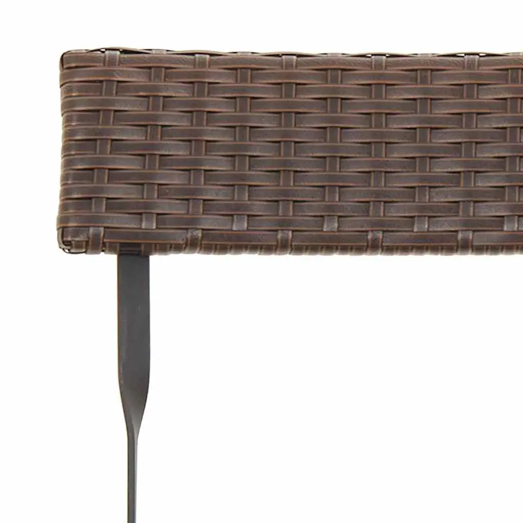 Folding Bistro Chairs Set 8 pcs Brown Outdoor Garden Seating Rattan Steel Frame