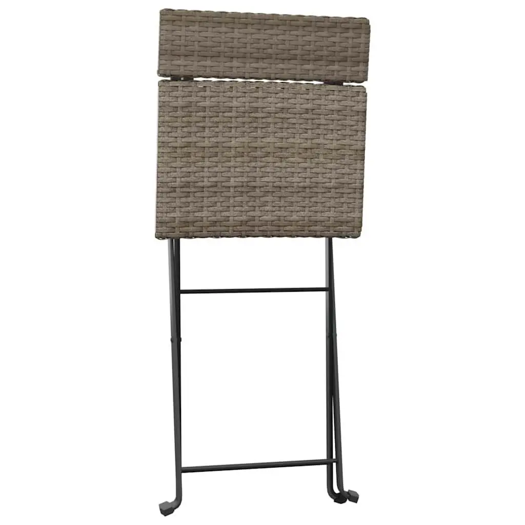 Folding Bistro Chairs Set of 4 Grey Outdoor Garden Seating Patio Furniture