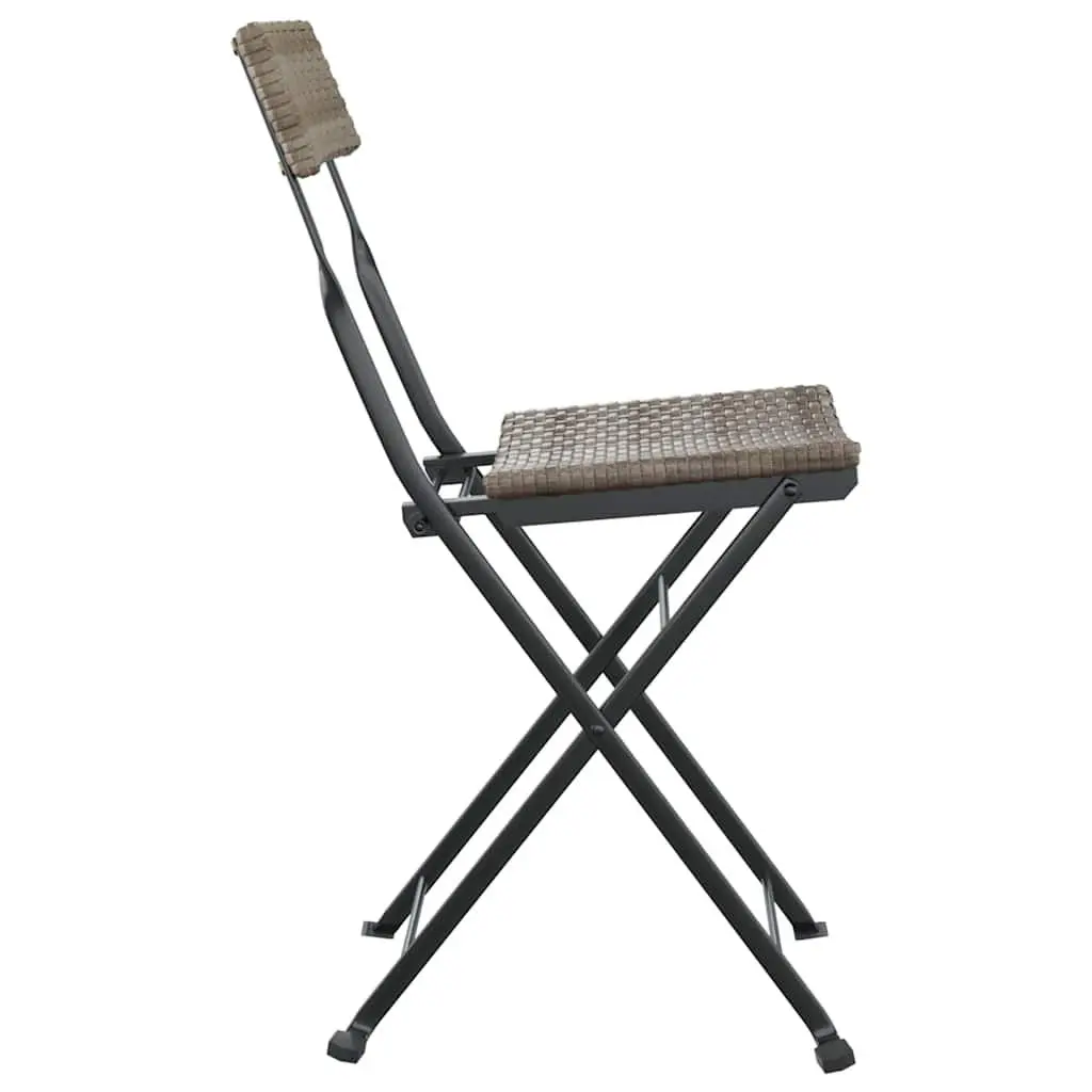 Folding Bistro Chairs Set of 4 Grey Outdoor Garden Seating Patio Furniture