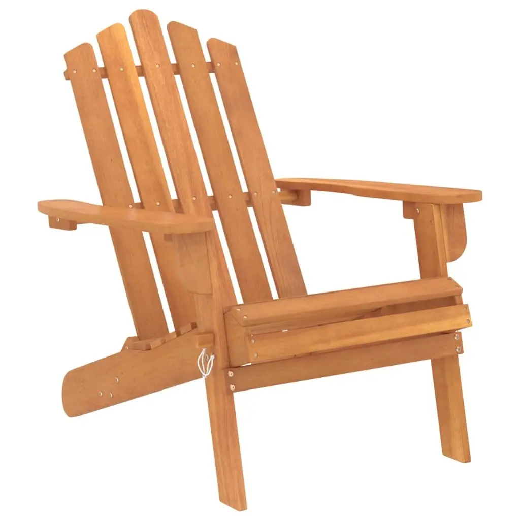 Adirondack Lounge Set 3 Piece Outdoor Furniture Wooden Chairs and Table Brown