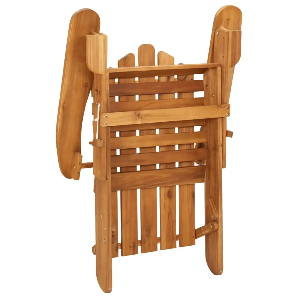 Adirondack Lounge Set 3 Piece Outdoor Furniture Wooden Chairs and Table Brown