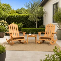 Comfortable Adirondack Rocking Lounge Set: 3 Pieces