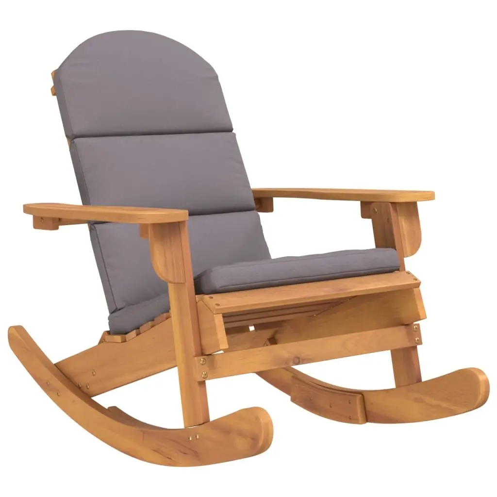 Adirondack Garden Lounge Set Outdoor Furniture Rocking Chair Coffee Table 3 Piece Brown