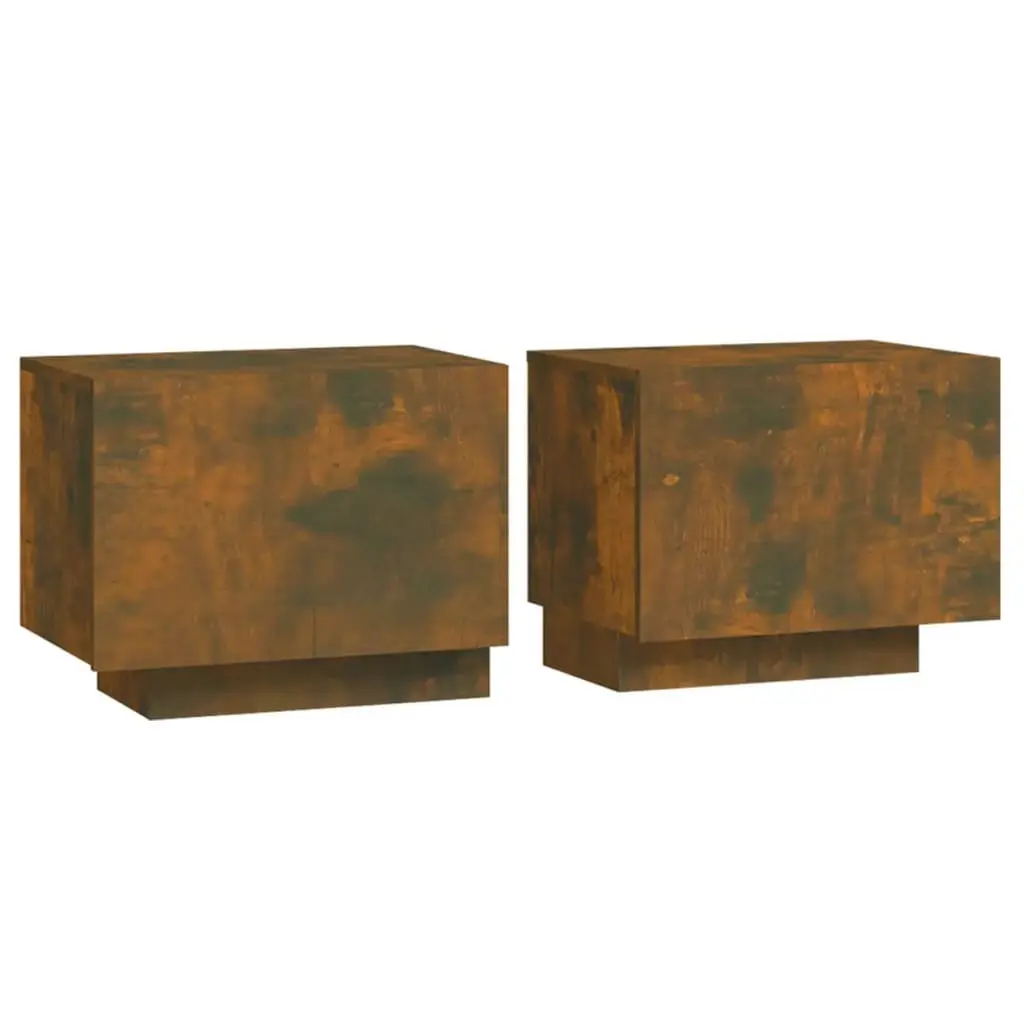 Bedside Table Brown Engineered Wood Storage Nightstand 100 x 35 x 40 cm