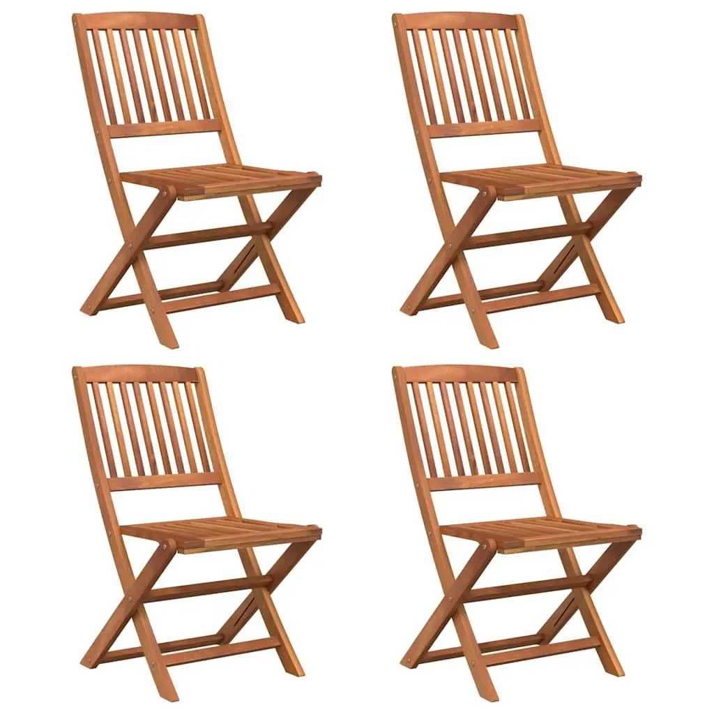 5 Piece Garden Dining Set Outdoor Furniture Solid Wood Foldable Brown