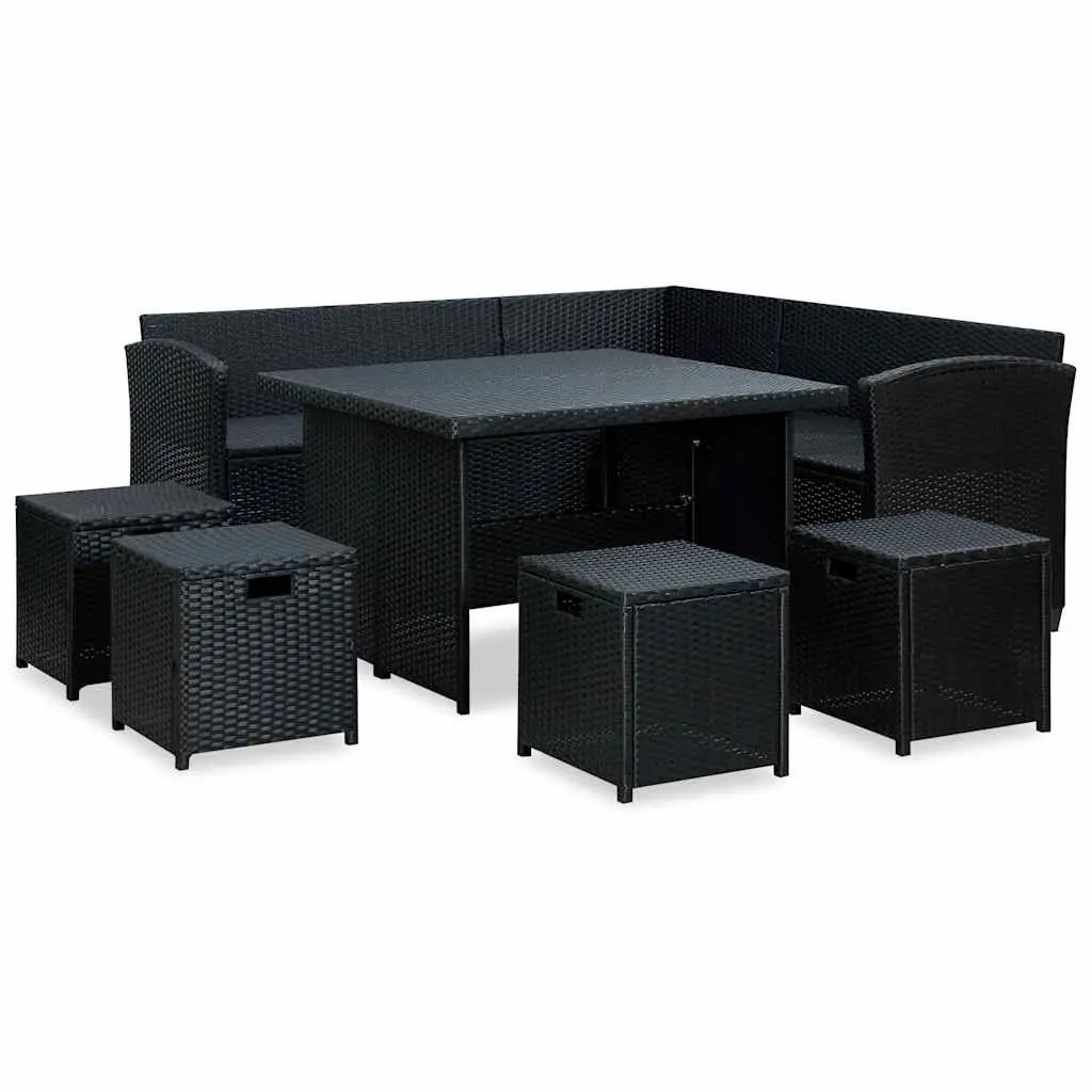 Garden Lounge Set 6 Piece Outdoor Furniture Poly Rattan Sofa with Cushions