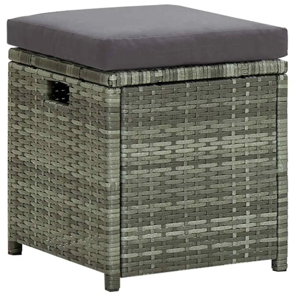 6 Piece Outdoor Lounge Set Corner Sofa Stools Coffee Table Grey
