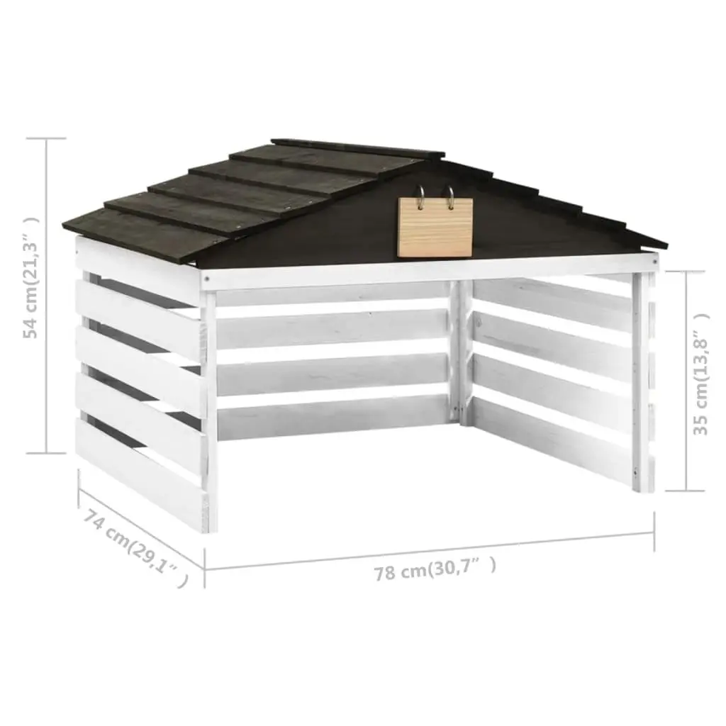 Robotic Lawn Mower Garage Outdoor Storage Shed Protection Cover 78 x 74 x 54 cm Black White