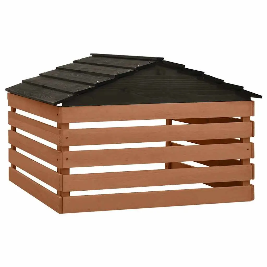 Robotic Lawn Mower Garage Outdoor Protection Firwood Brown 78x74x54cm