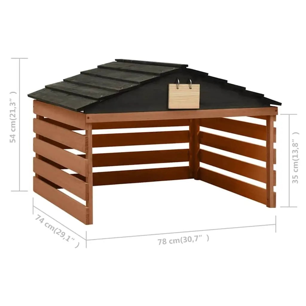 Robotic Lawn Mower Garage Outdoor Protection Firwood Brown 78x74x54cm