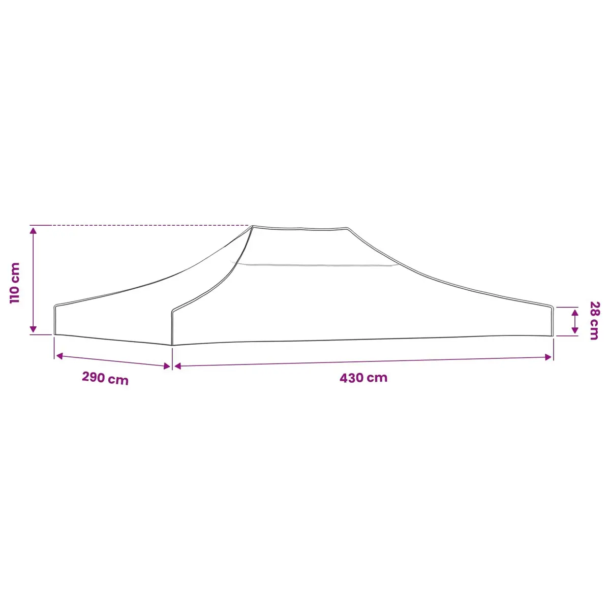 Party Tent Roof Replacement Canopy Top 4.5x3m Brown Outdoor Garden Marquee Cover