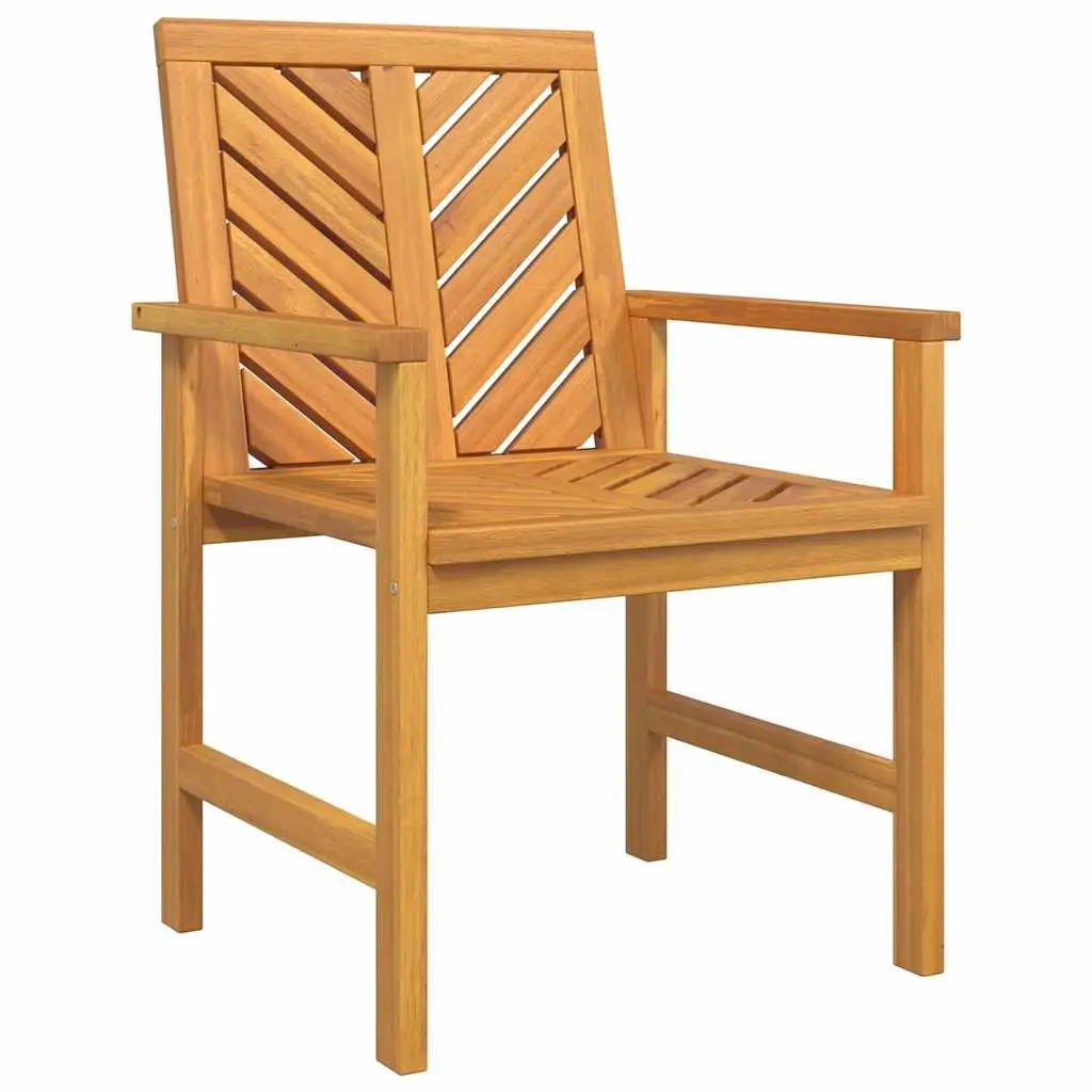 Garden Dining Set 5 Piece Outdoor Table Chairs Brown Solid Acacia Wood Patio