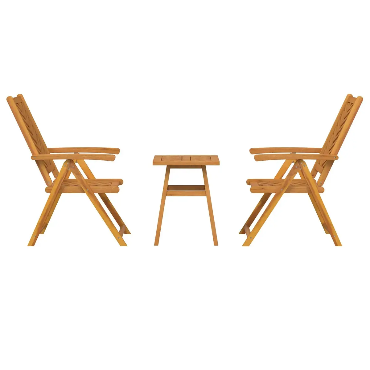 Garden Dining Set 3 Pieces Brown Solid Acacia Wood Outdoor Patio Table Chairs