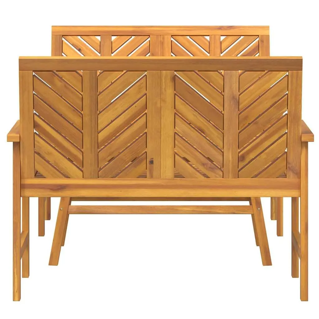Garden Lounge Set Outdoor Seating 3 Piece Brown Acacia Wood Patio Sofa