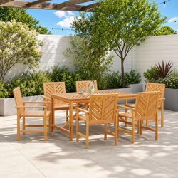 Warm Acacia Wood Chair Set for Outdoor Dining - 6 pcs
