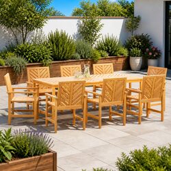 Practical 8-Piece Outdoor Dining Chair Set