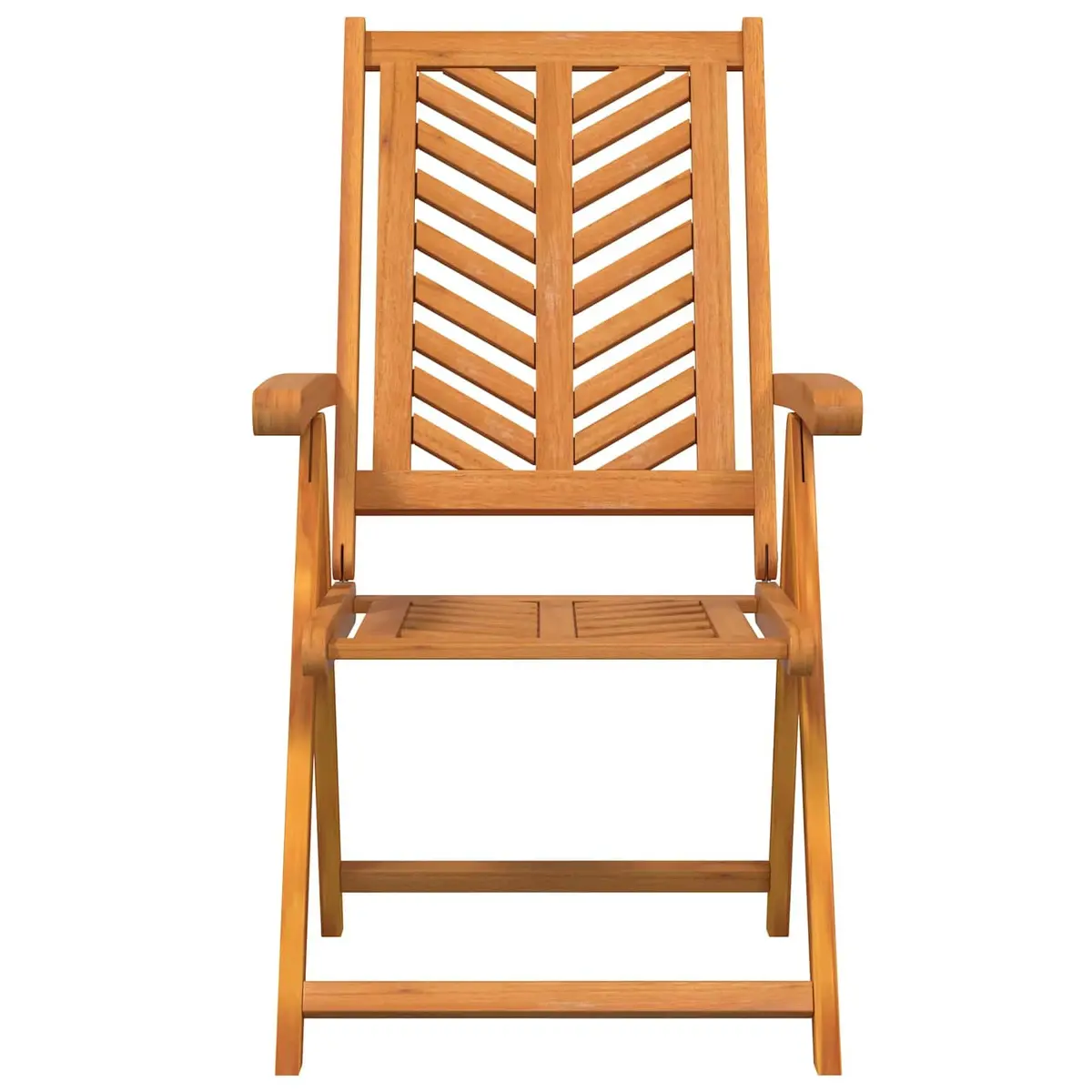 Reclining Garden Chair Set 4 pcs Solid Acacia Wood Brown