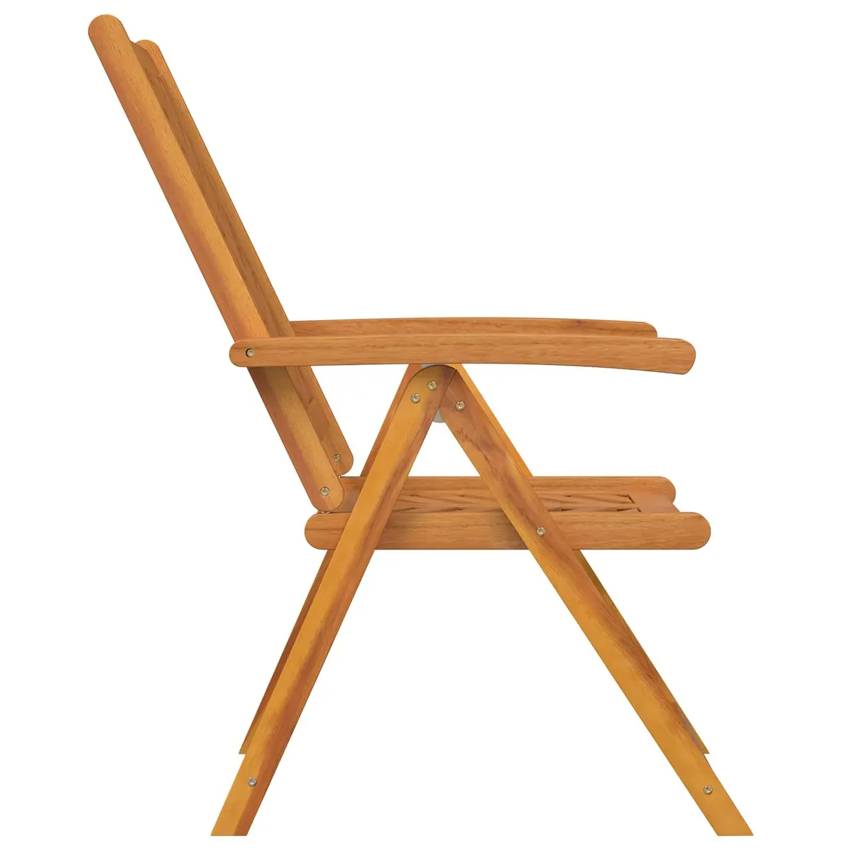 Reclining Garden Chair Set 4 pcs Solid Acacia Wood Brown