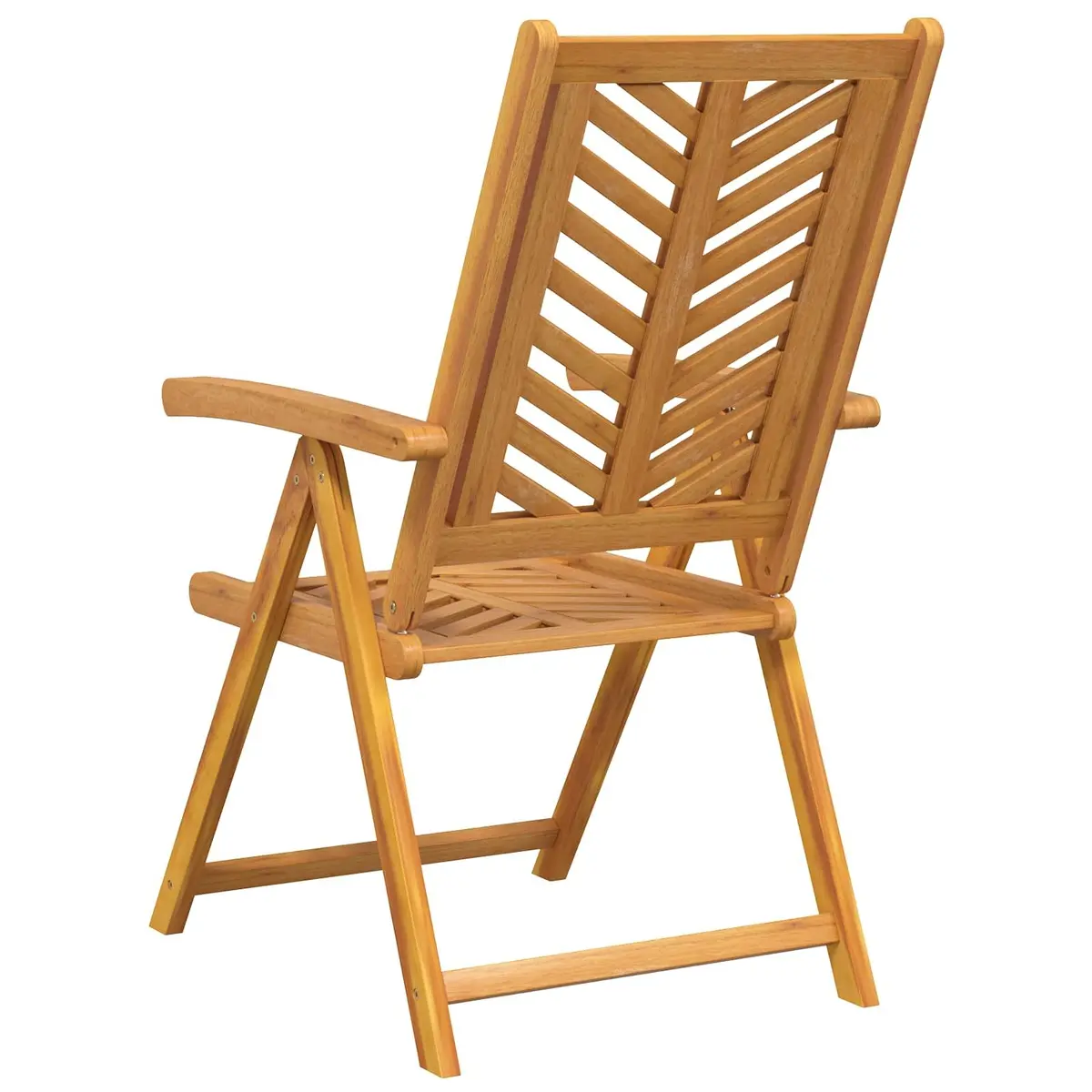 Reclining Garden Chair Set 4 pcs Solid Acacia Wood Brown
