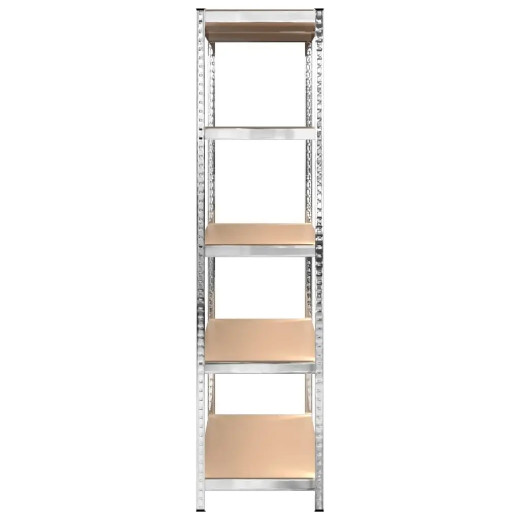 5 Layer Industrial Storage Shelves 4 pcs Silver Steel Engineered Wood