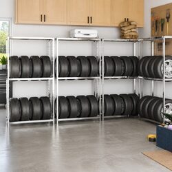 Reliable 2-Layer Tire Rack: Durable and Easy to Use