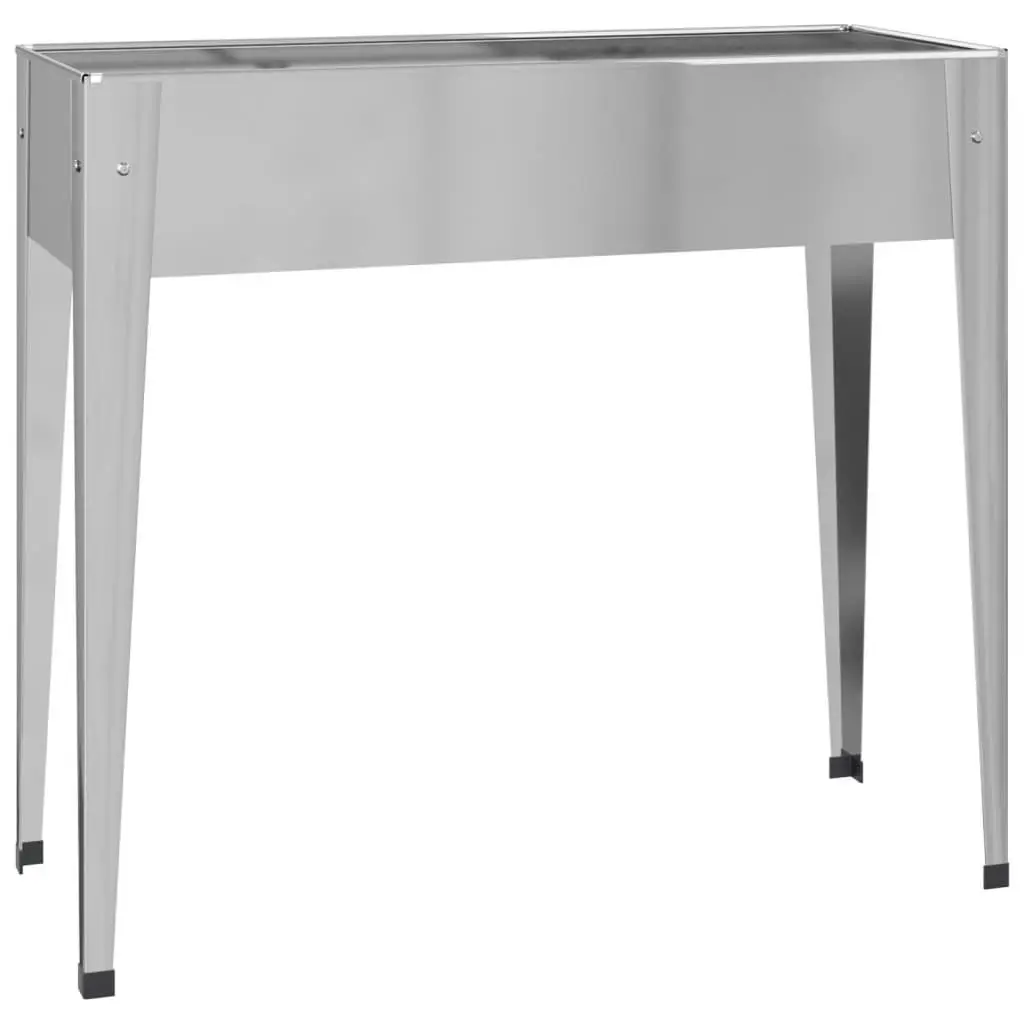 Raised Bed Planters Outdoor Gardening 2 Piece High Feet Silver