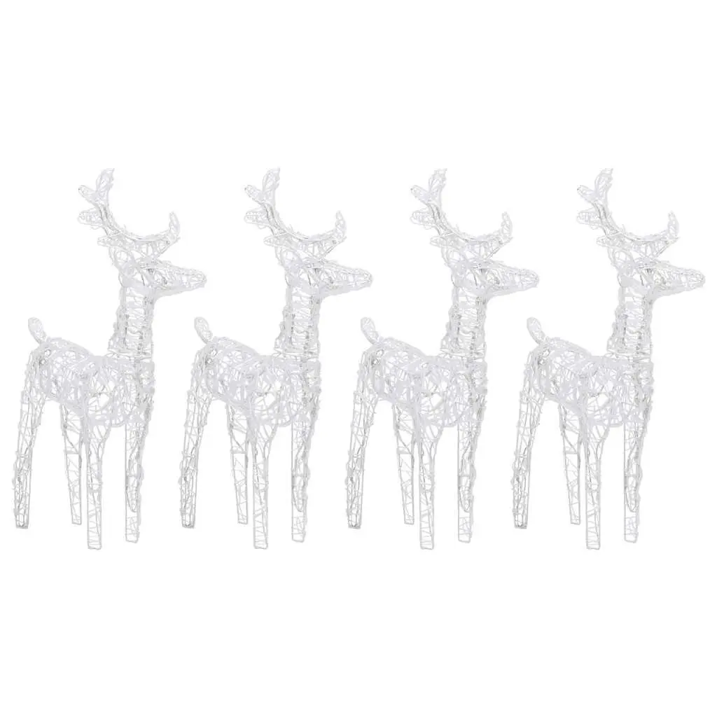 Christmas Reindeer Lights 4 Piece Warm White Acrylic Yard Decoration