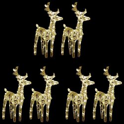 Warm White Christmas Reindeer Lights - 240 LEDs Set of 6