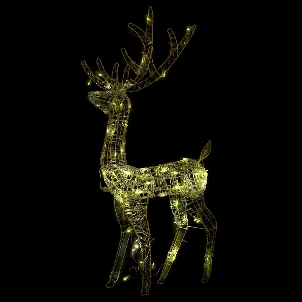 Acrylic Reindeer Christmas Decorations 3pcs 128cm Warm White LED Indoor Outdoor