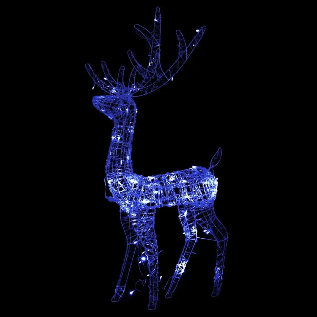 Acrylic Reindeer Decorations 128 cm Blue LED Lighted Garden 2 Piece