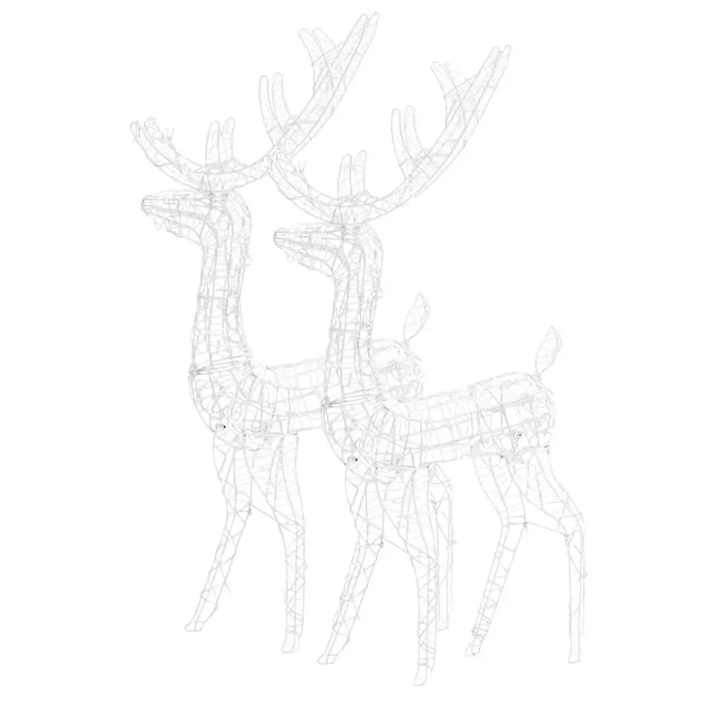 Acrylic Reindeer Decorations 128 cm Blue LED Lighted Garden 2 Piece
