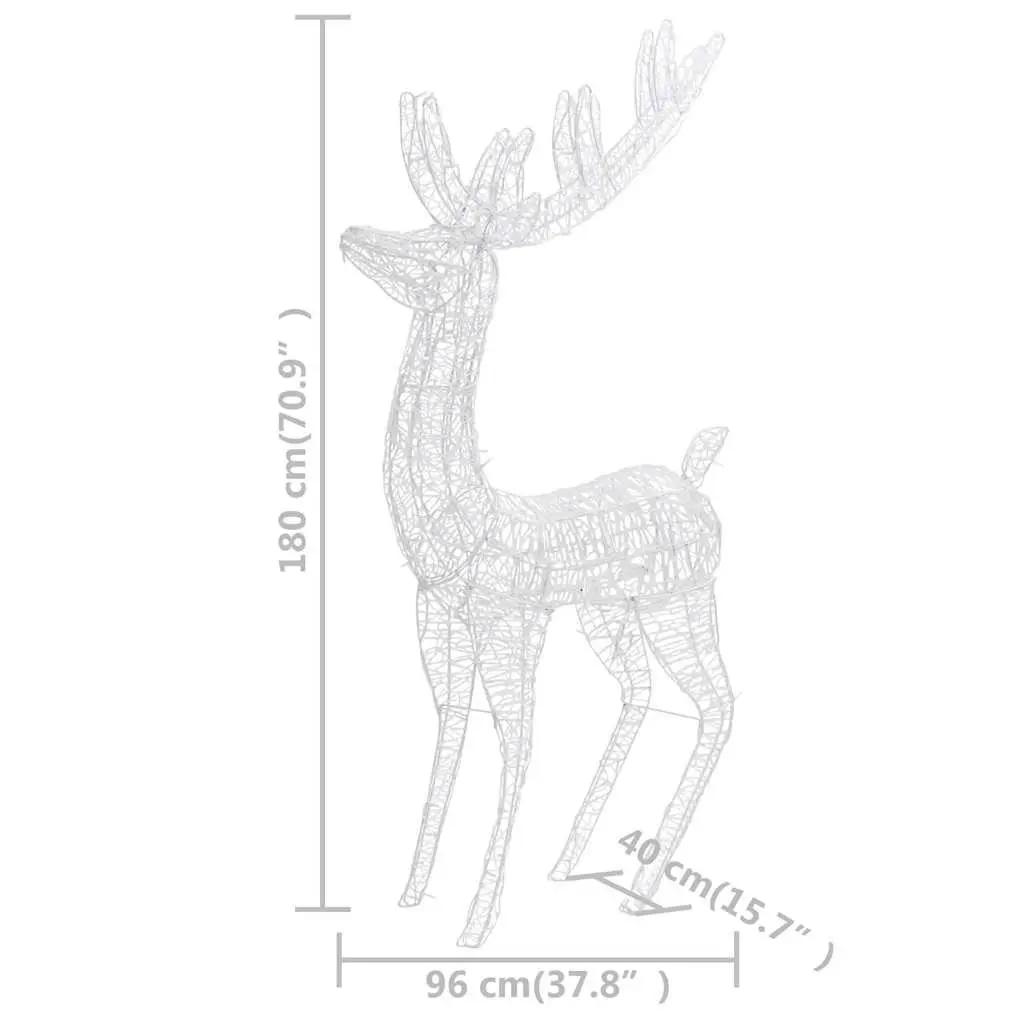 Acrylic Reindeer Light Outdoor Decoration 180 cm Warm White 250 LED