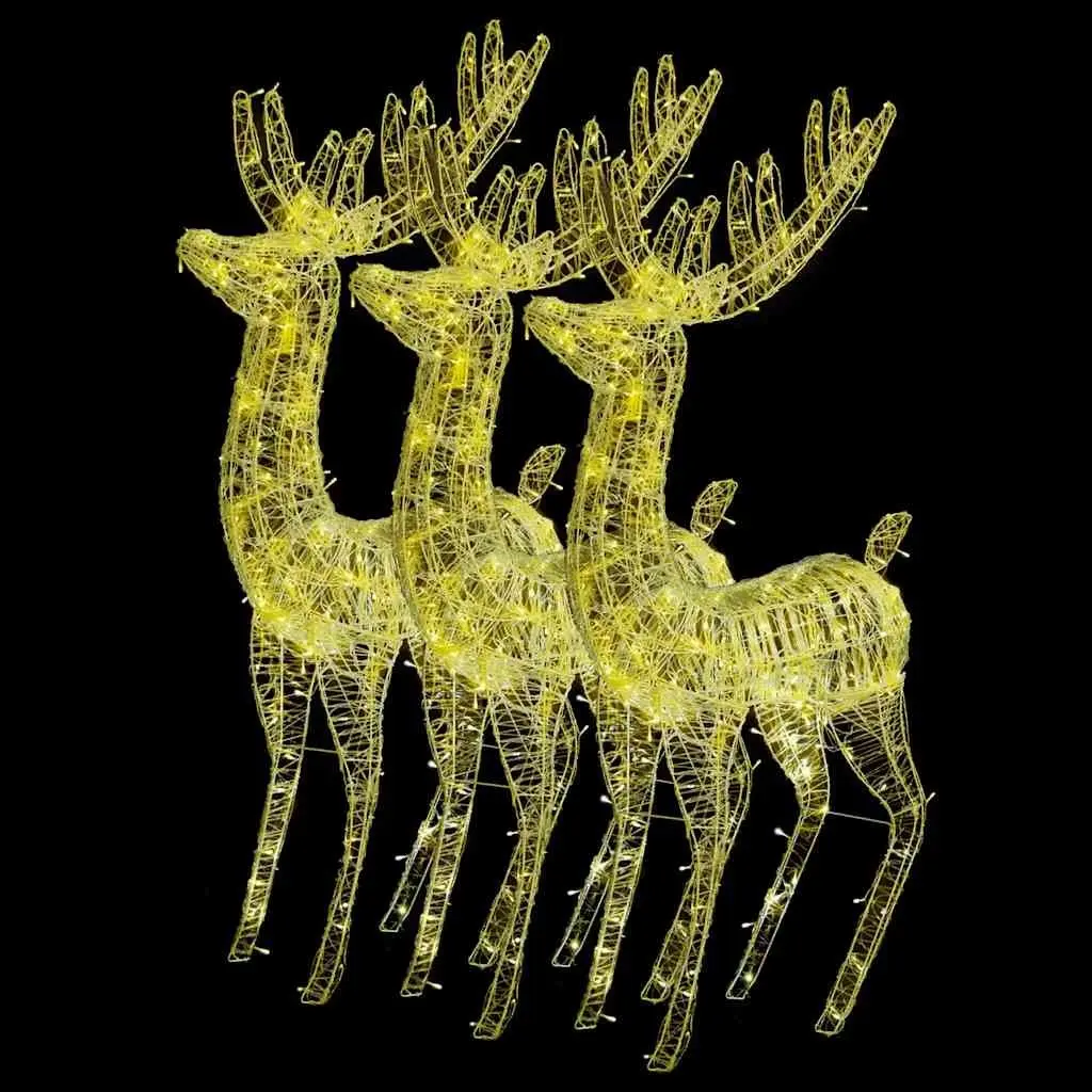 Acrylic Reindeer Lights 180cm Warm White Outdoor Garden Decoration 3 Piece