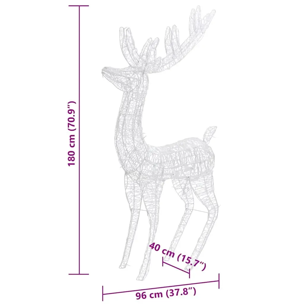 Acrylic Reindeer Lights 180cm Warm White Outdoor Garden Decoration 3 Piece