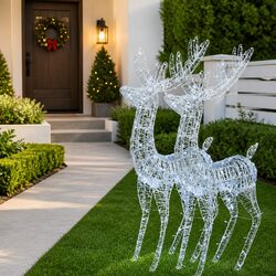 Warm 180cm Acrylic Reindeer Decoration with 250 LED Lights