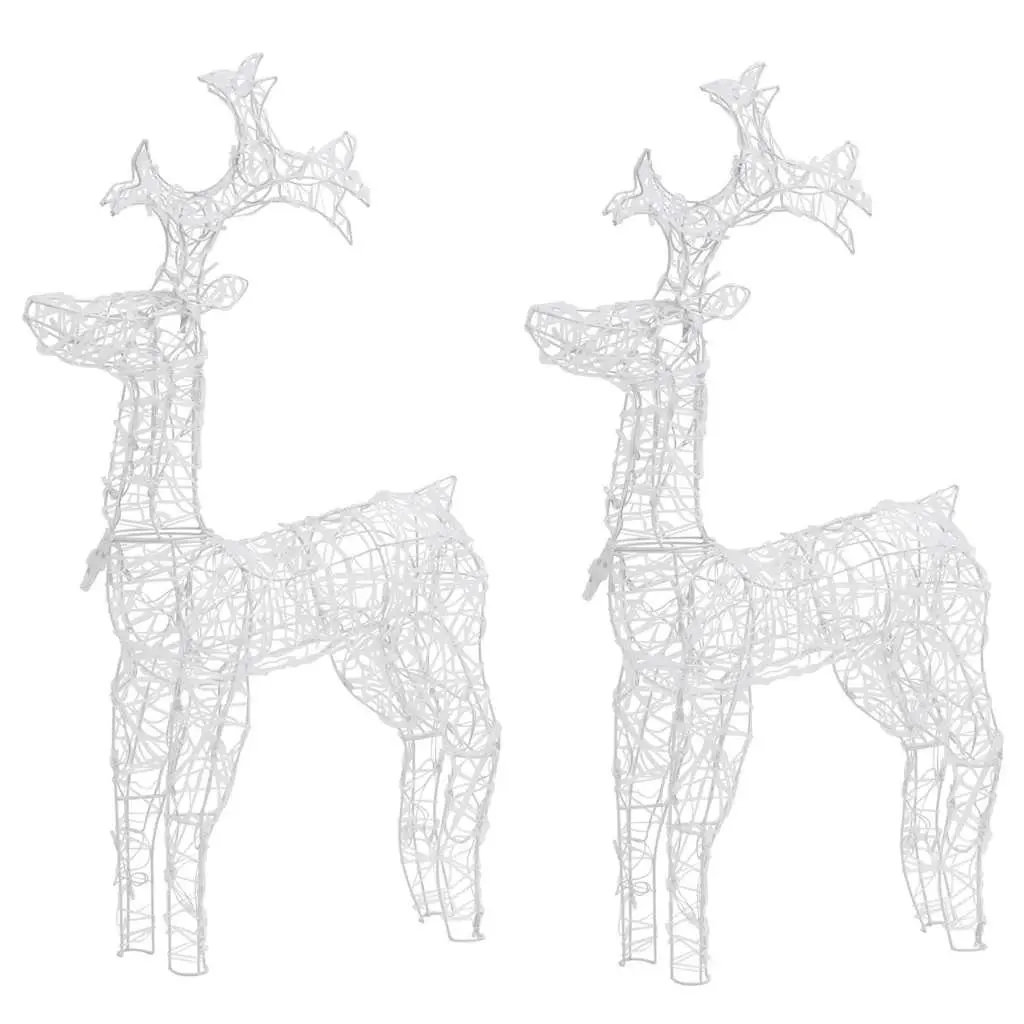 Acrylic Reindeer Christmas Decorations 2 pcs Outdoor Garden Warm White LED