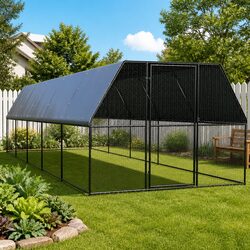 Outdoor Chicken Cage 3x10x2m Large Galvanised Steel Run Poultry Duck Enclosure